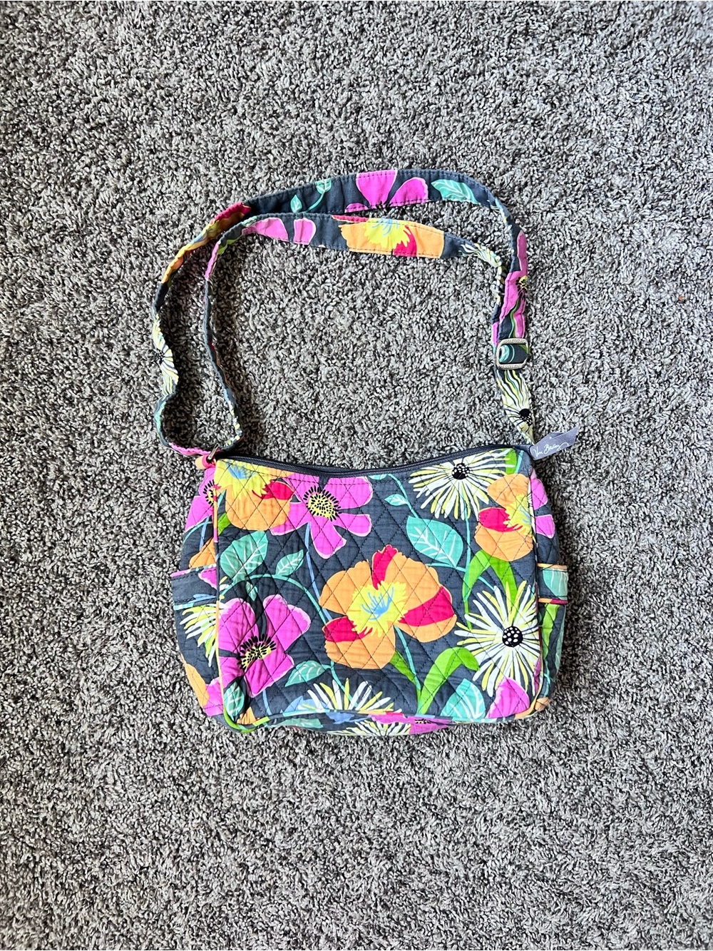 Vera Bradley Quilted Floral Crossbody in Pink, Yellow, Green, Teal
